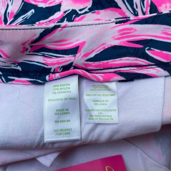 Lilly Pulitzer Callahan Knit Short Inky Navy Flamingle 5" Inseam Size 16 NEW - Picture 8 of 9